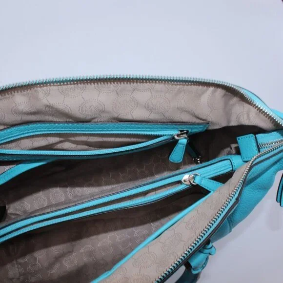 Michael Kors Bowling Shoulder Bag Purse Logo Small Pebble Leather Satchel - Picture 14 of 14